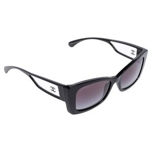Chanel Black Acetate 5430 Gradient Rectangular Sunglasses with case